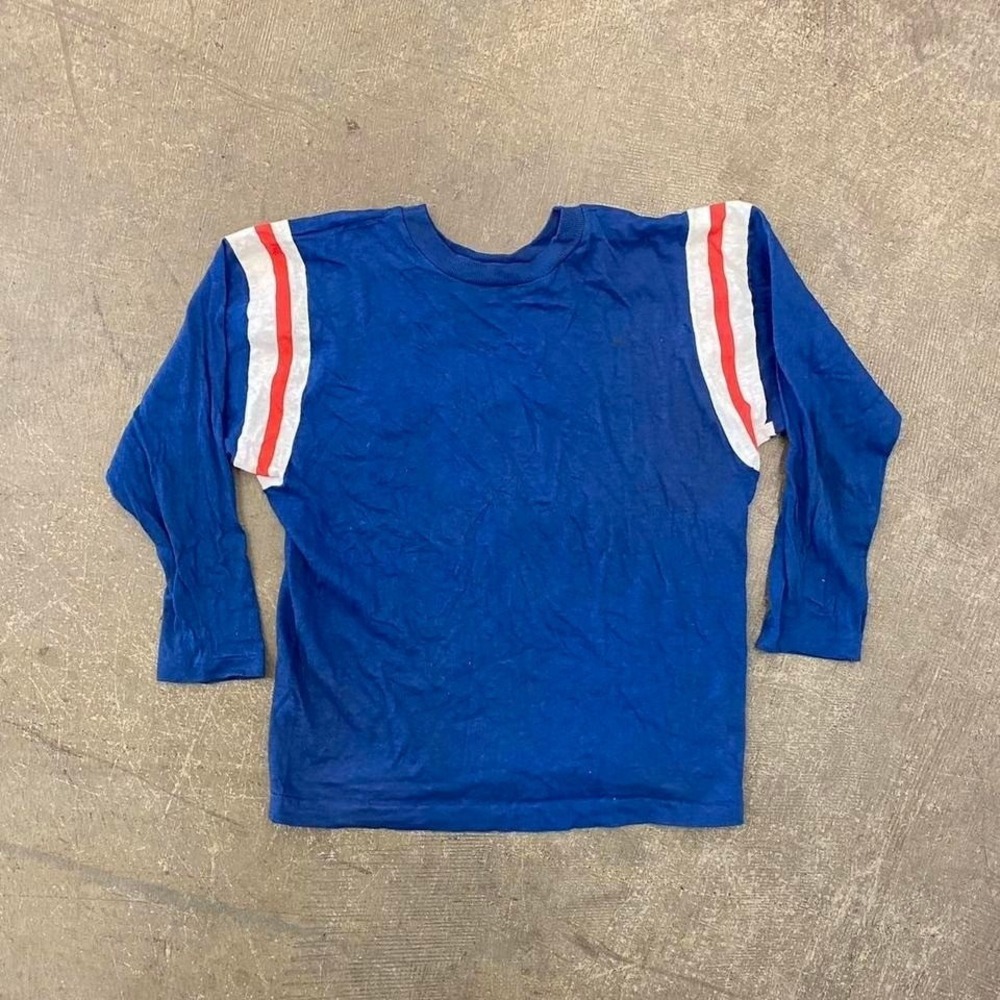 Vintage 60s 70s Raglan Striped Sleeves Red White Blue True Shirt Maybe Durene